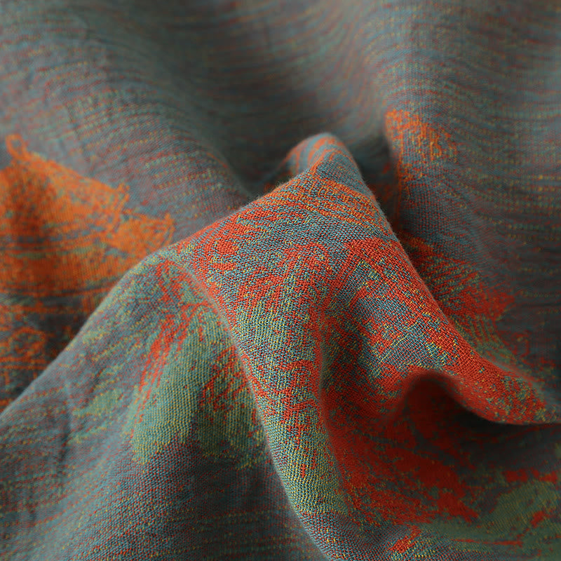 Langärmliges Jacquard-Pyjama-Set aus Baumwollgaze