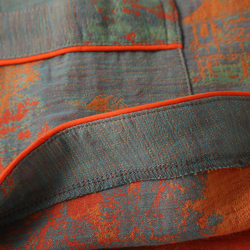 Langärmliges Jacquard-Pyjama-Set aus Baumwollgaze
