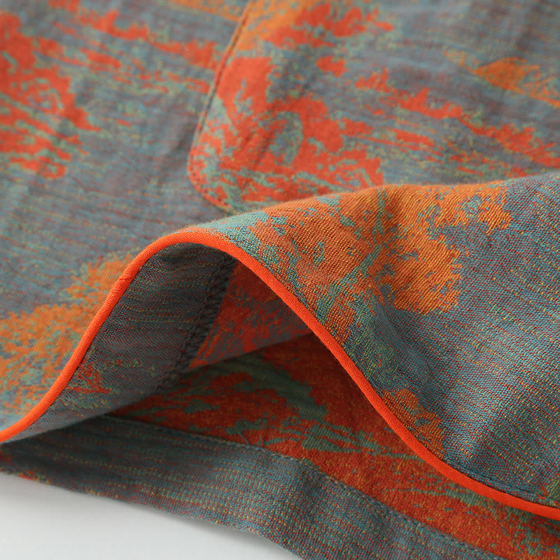 Langärmliges Jacquard-Pyjama-Set aus Baumwollgaze