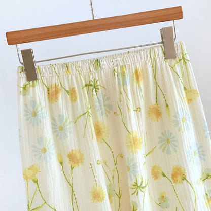 Rural Daisy Pyjama-Set aus Baumwollgaze-Cardigan