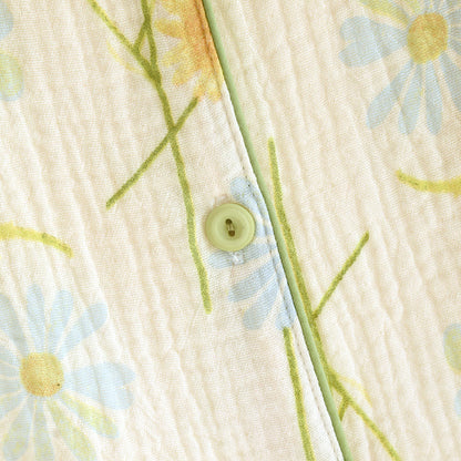 Rural Daisy Pyjama-Set aus Baumwollgaze-Cardigan