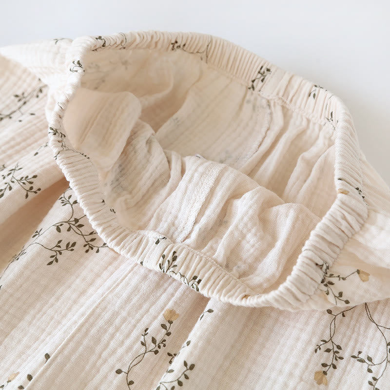 Einfaches Loungewear-Set aus Baumwolle mit ländlichem Revers