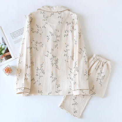 Einfaches Loungewear-Set aus Baumwolle mit ländlichem Revers