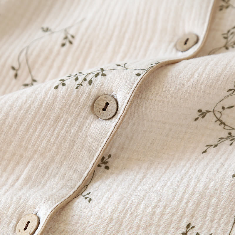Einfaches Loungewear-Set aus Baumwolle mit ländlichem Revers