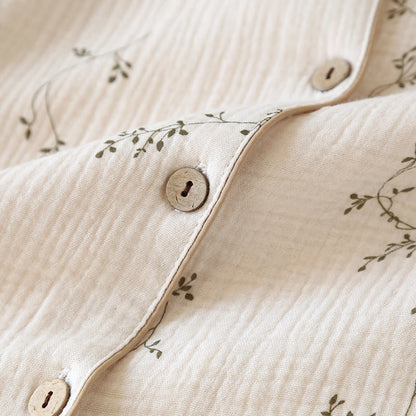 Einfaches Loungewear-Set aus Baumwolle mit ländlichem Revers