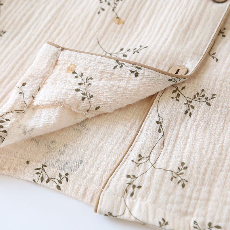 Einfaches Loungewear-Set aus Baumwolle mit ländlichem Revers