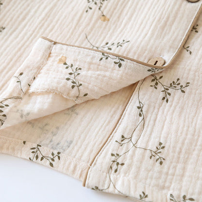 Einfaches Loungewear-Set aus Baumwolle mit ländlichem Revers