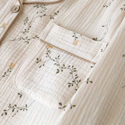 Einfaches Loungewear-Set aus Baumwolle mit ländlichem Revers
