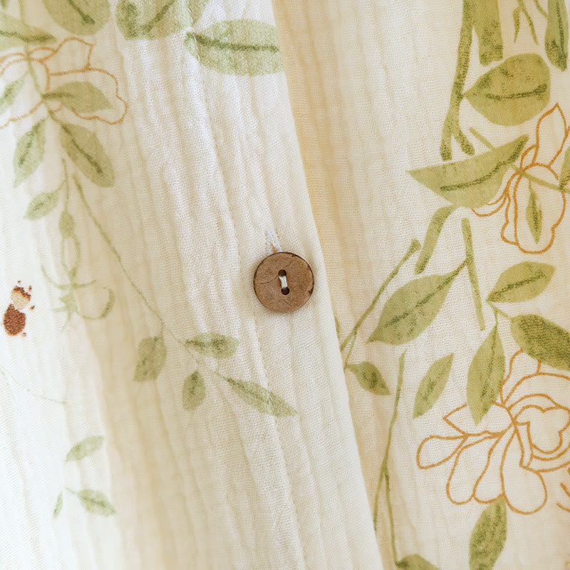 Pyjama-Set aus Baumwollgaze mit Blumenmuster und Schmetterlingen