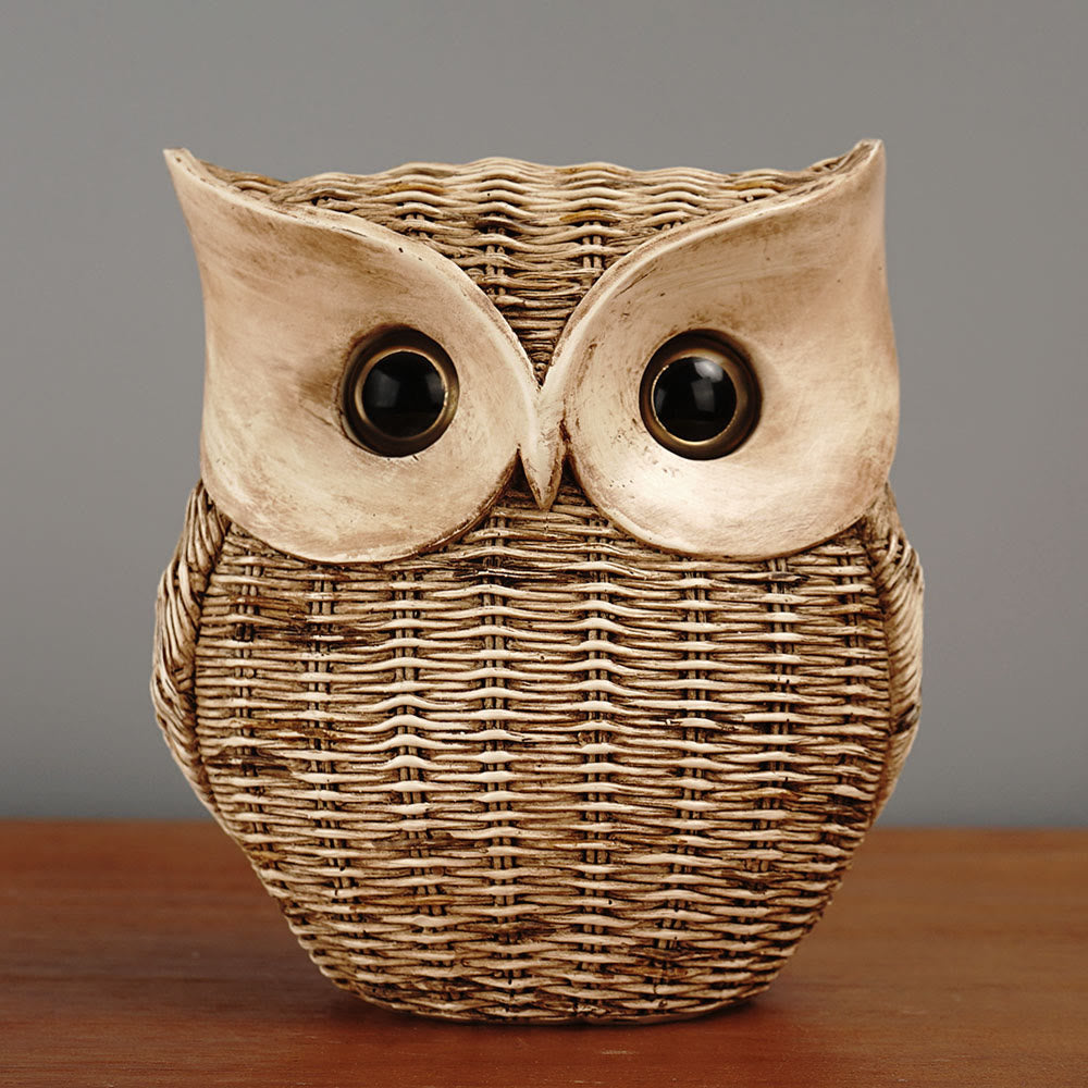 Wohndeko-Ornament aus Kunstharz mit Eulenmotiv