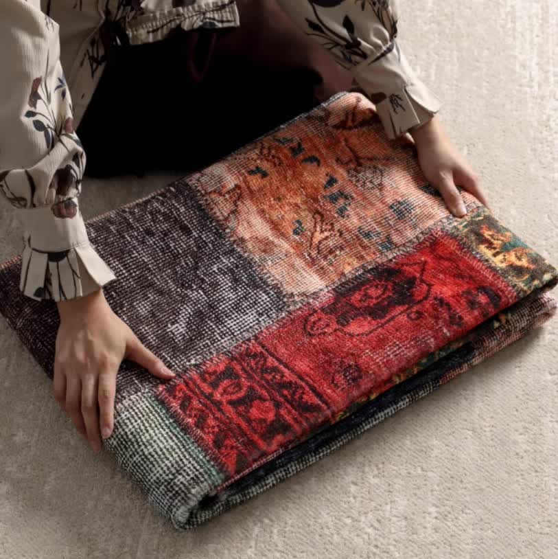 Rutschfester Vintage-Patchwork-Teppich