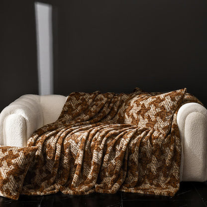 Sofa-Überwurfdecke aus Samt mit Windmühlenmotiv - Braun - 200cm x 230cm - image 11