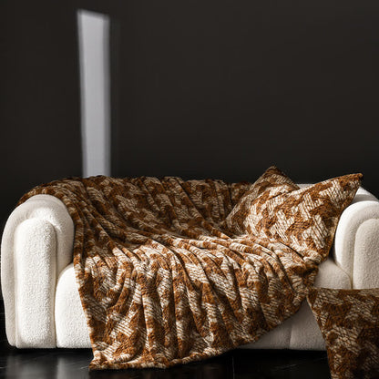 Sofa-Überwurfdecke aus Samt mit Windmühlenmotiv
