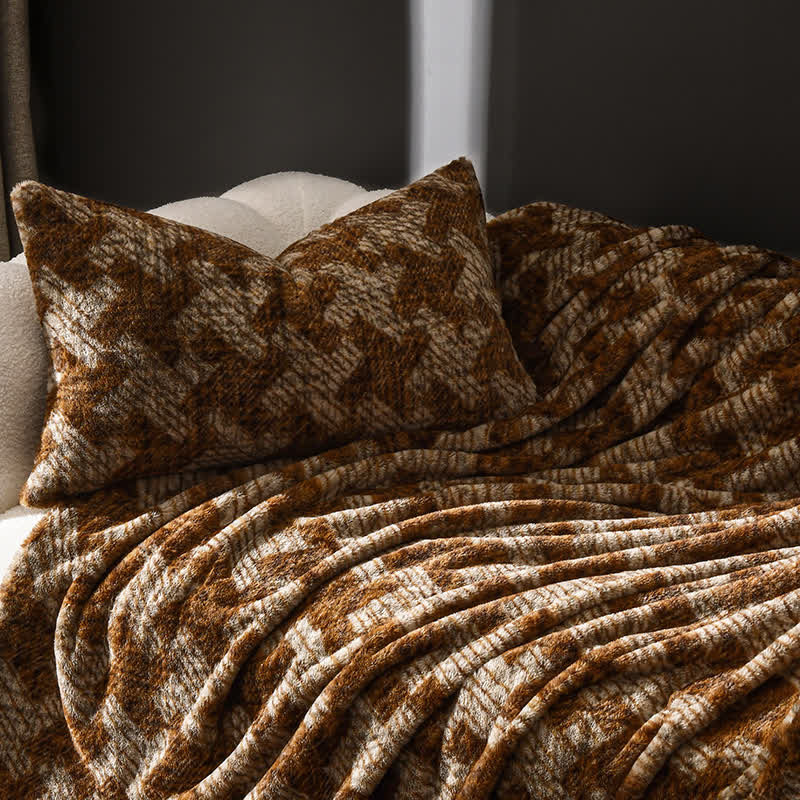 Sofa-Überwurfdecke aus Samt mit Windmühlenmotiv