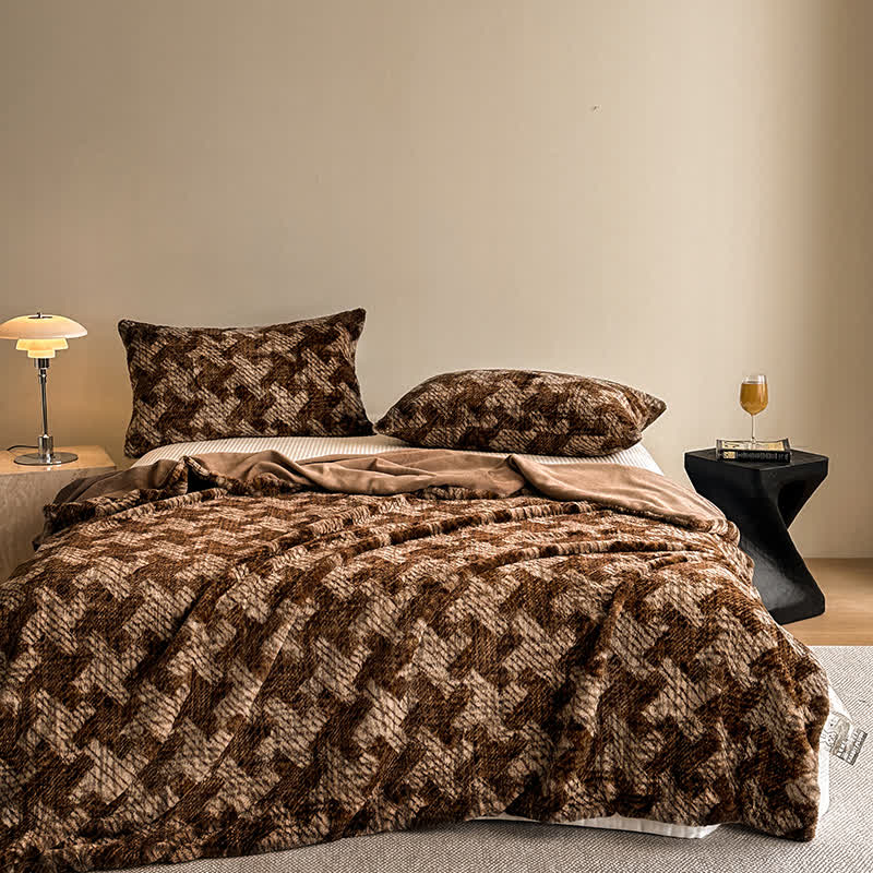 Sofa-Überwurfdecke aus Samt mit Windmühlenmotiv