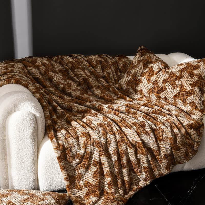 Sofa-Überwurfdecke aus Samt mit Windmühlenmotiv