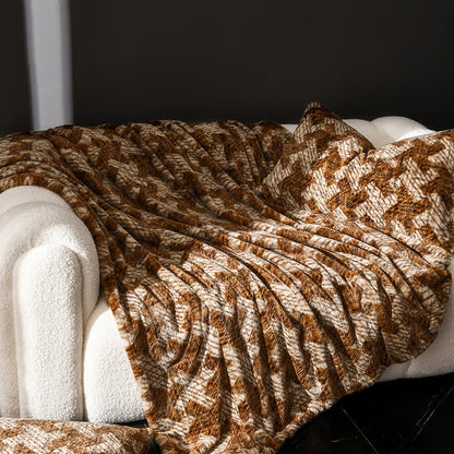 Sofa-Überwurfdecke aus Samt mit Windmühlenmotiv
