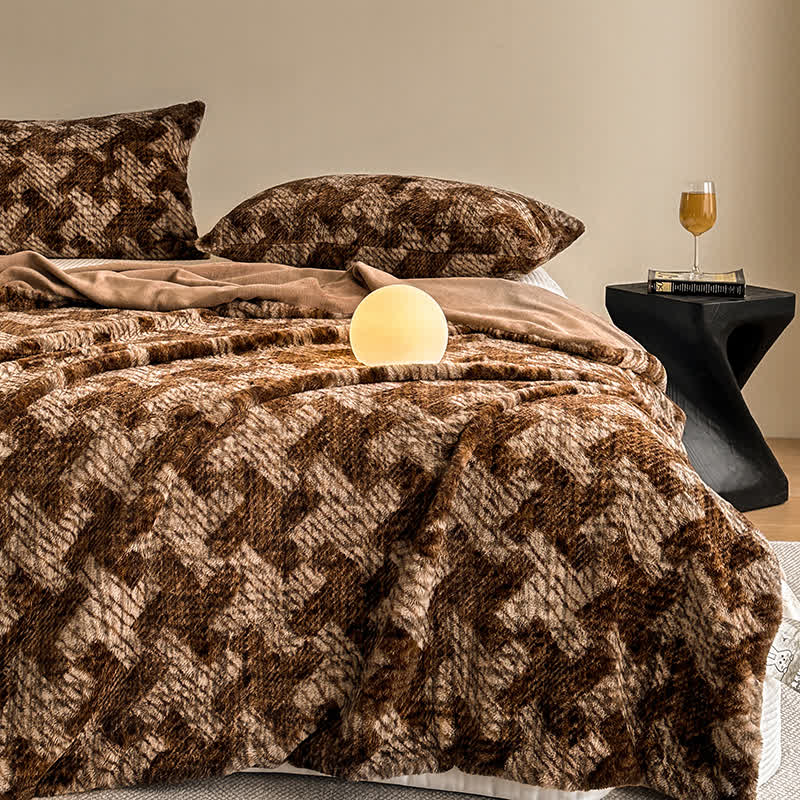 Sofa-Überwurfdecke aus Samt mit Windmühlenmotiv