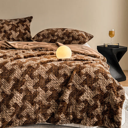 Sofa-Überwurfdecke aus Samt mit Windmühlenmotiv