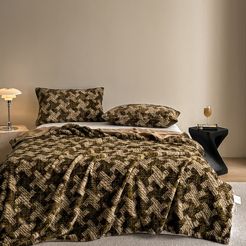 Sofa-Überwurfdecke aus Samt mit Windmühlenmotiv