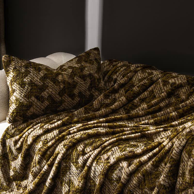 Sofa-Überwurfdecke aus Samt mit Windmühlenmotiv