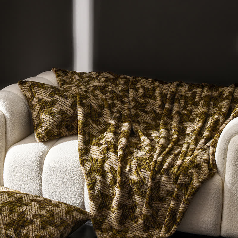 Sofa-Überwurfdecke aus Samt mit Windmühlenmotiv