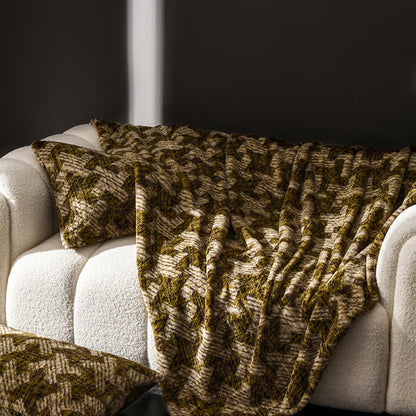 Sofa-Überwurfdecke aus Samt mit Windmühlenmotiv