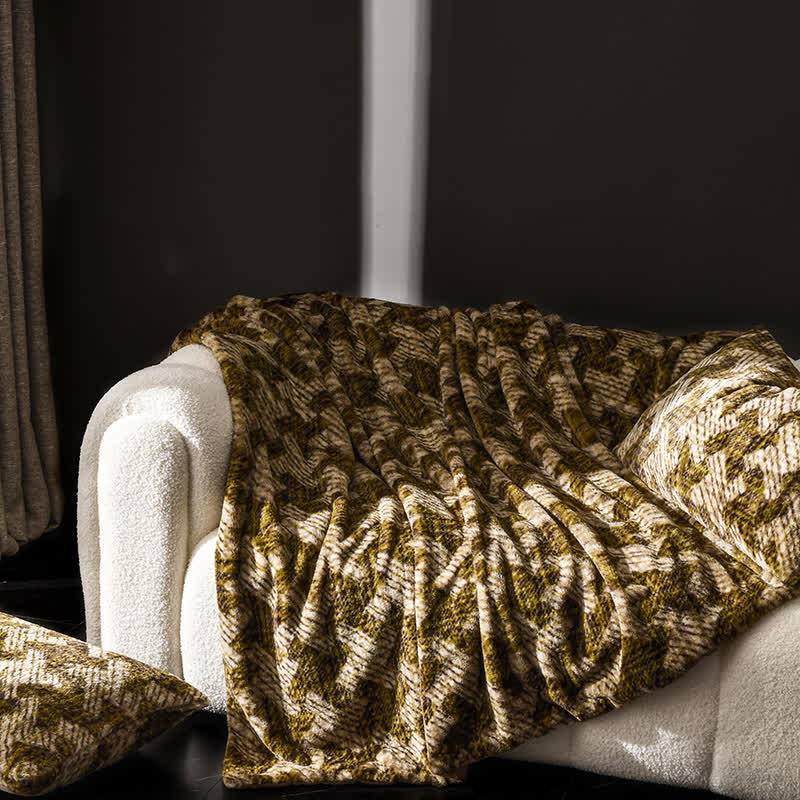 Sofa-Überwurfdecke aus Samt mit Windmühlenmotiv