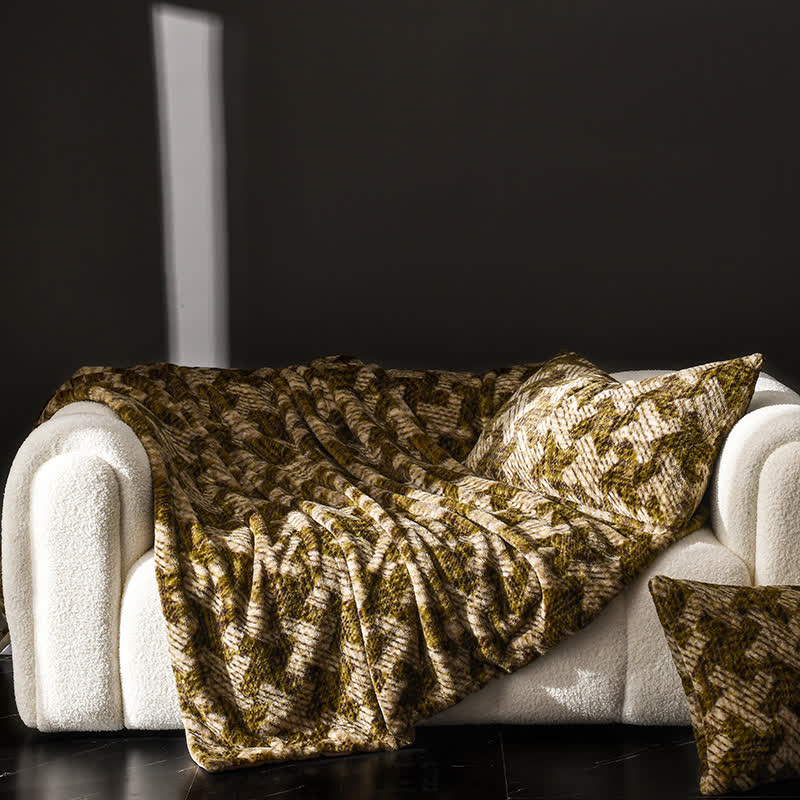 Sofa-Überwurfdecke aus Samt mit Windmühlenmotiv