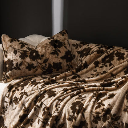 Samt-Sofadecke mit Vintage-Blumenmuster