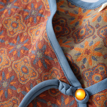Vintage Ethno Baumwollgaze Nachtwäsche Set