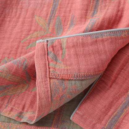 Garngefärbtes ländliches Pyjama-Set aus Bambus-Baumwollgaze