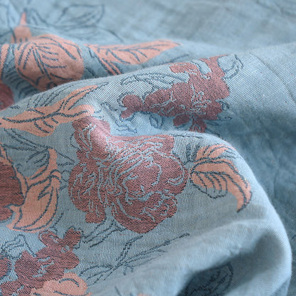 Loungewear-Set aus Baumwolle mit Rundhalsausschnitt und Blumenmuster im Jacquard-Stil