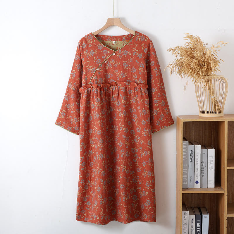Garngefärbtes Nachthemd aus weicher Jacquard-Baumwolle