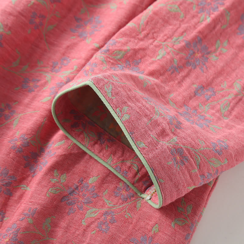 Garngefärbtes Nachthemd aus weicher Jacquard-Baumwolle