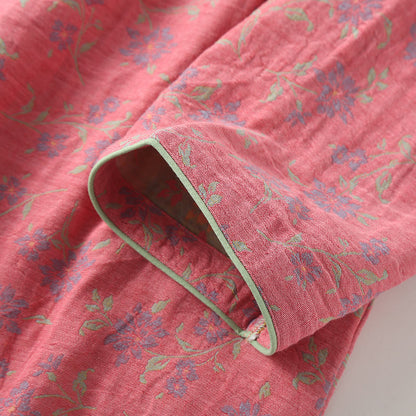 Garngefärbtes Nachthemd aus weicher Jacquard-Baumwolle