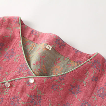 Garngefärbtes Nachthemd aus weicher Jacquard-Baumwolle