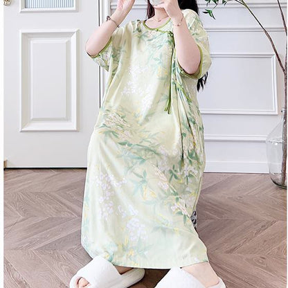 Plus Size Refresh Pastoral Langes Nachthemd