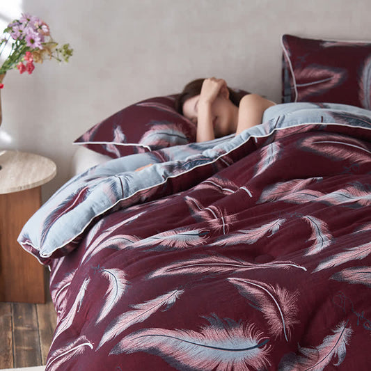 Steppdecke aus Jacquard-Federbaumwolle und Kaschmir