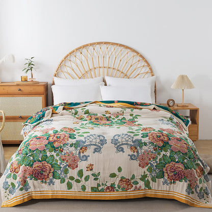 Weiche Wendesteppdecke „Elegant Rose“ aus Baumwolle