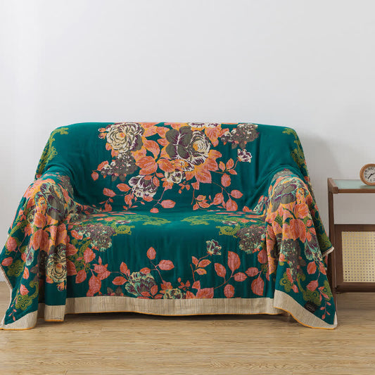Weiche Wendedecke aus Baumwolle mit eleganter Rose