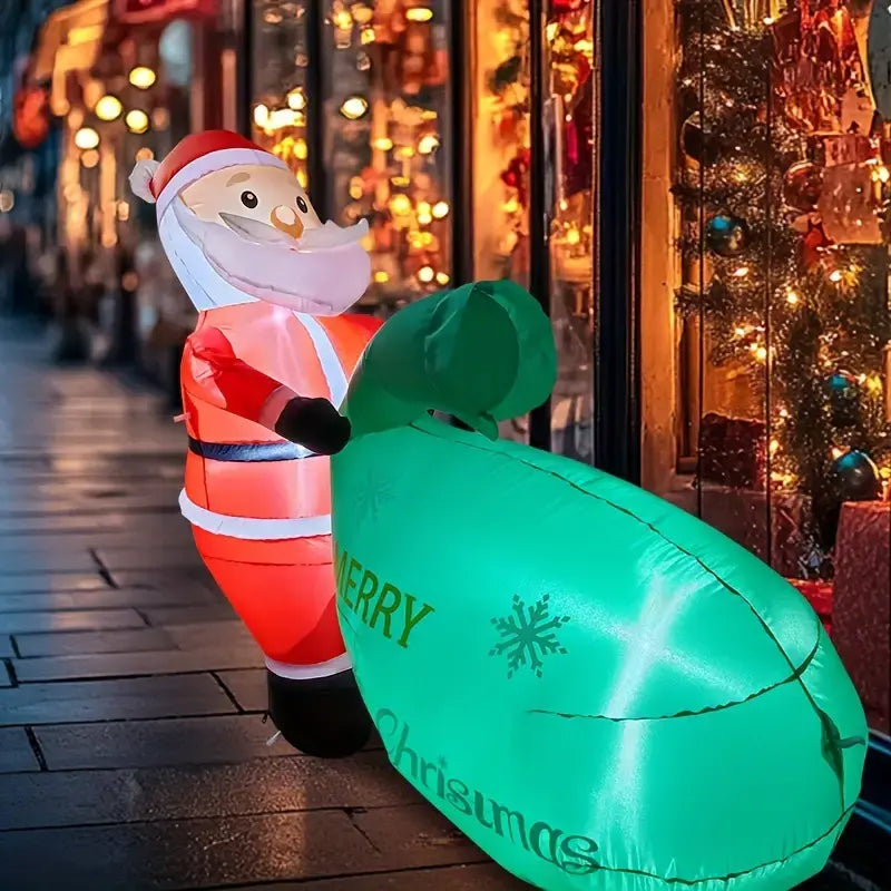 [Versand innerhalb von 24 Stunden] Aufblasbare Weihnachtsmann-Dekoration mit LED-Lichtern