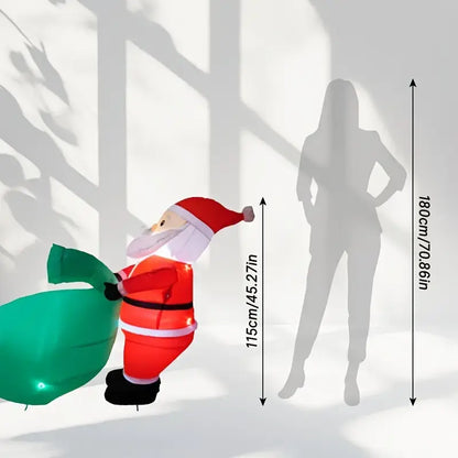 [Versand innerhalb von 24 Stunden] Aufblasbare Weihnachtsmann-Dekoration mit LED-Lichtern
