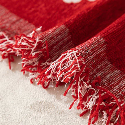 Wendbarer Sofaschoner aus Chenille mit Weihnachtsbaummotiv
