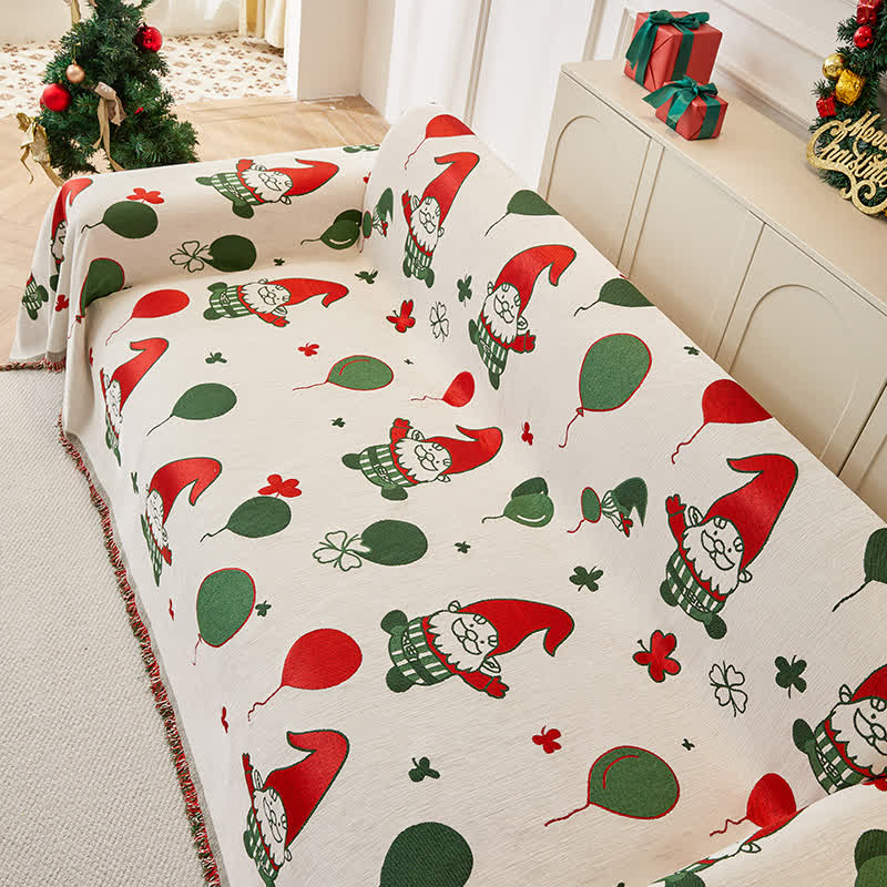 Funktioneller Sofabezug aus Chenille mit Weihnachtsmann-Motiv