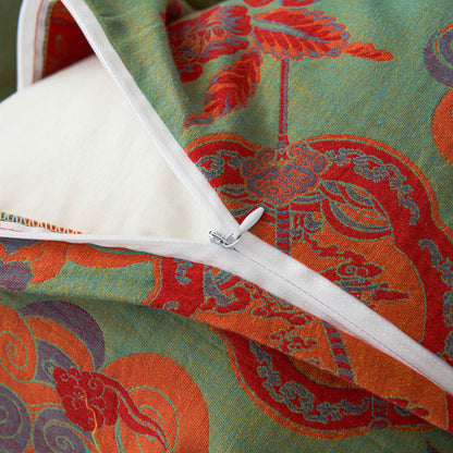 Luxuriöse Bettwäsche-Sets aus Baumwollgaze mit Blumenmuster (4-teilig)