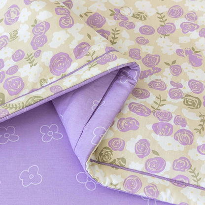 Elegantes Bettwäscheset für Kinderbetten aus reiner Baumwolle mit Blumenmuster (3-teilig)