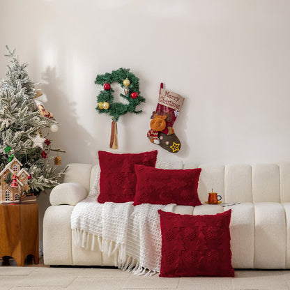 Jacquard-Kissenbezug mit Weihnachtsbaum-Dekoration