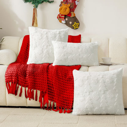Jacquard-Kissenbezug mit Weihnachtsbaum-Dekoration