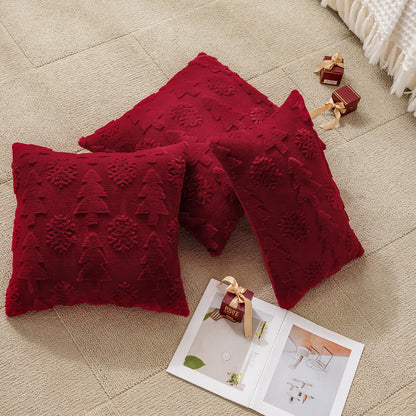 Jacquard-Kissenbezug mit Weihnachtsbaum-Dekoration